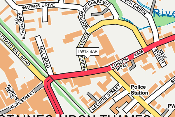 TW18 4AB map - OS OpenMap – Local (Ordnance Survey)