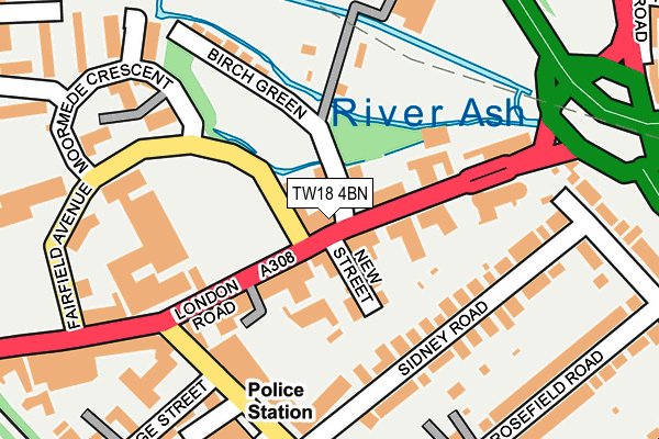TW18 4BN map - OS OpenMap – Local (Ordnance Survey)