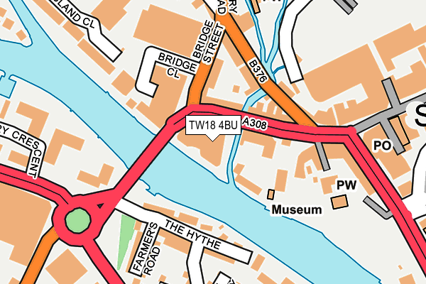 TW18 4BU map - OS OpenMap – Local (Ordnance Survey)