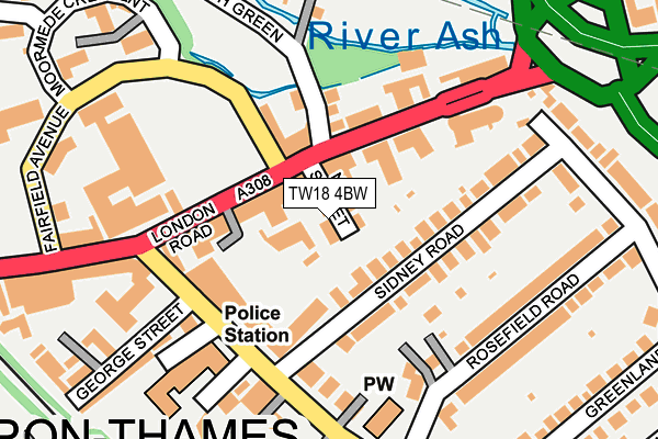 TW18 4BW map - OS OpenMap – Local (Ordnance Survey)