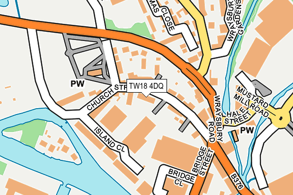 TW18 4DQ map - OS OpenMap – Local (Ordnance Survey)