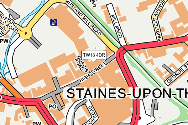 TW18 4DR map - OS OpenMap – Local (Ordnance Survey)