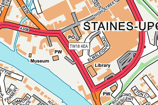 TW18 4EA map - OS OpenMap – Local (Ordnance Survey)