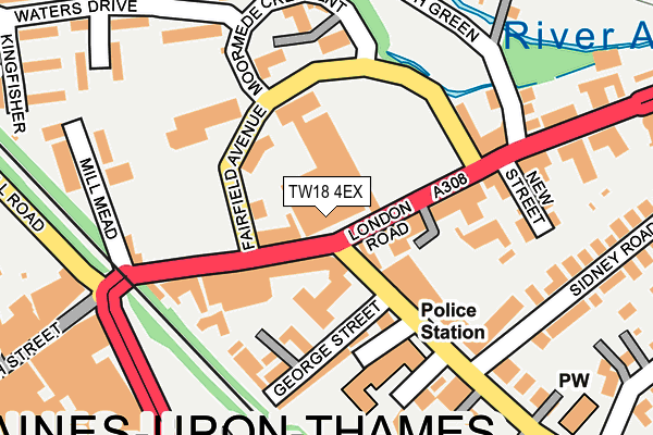 TW18 4EX map - OS OpenMap – Local (Ordnance Survey)