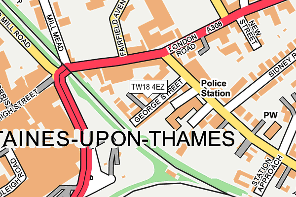 TW18 4EZ map - OS OpenMap – Local (Ordnance Survey)