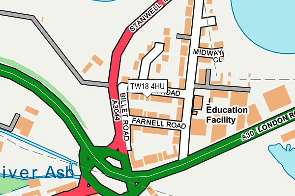TW18 4HU map - OS OpenMap – Local (Ordnance Survey)