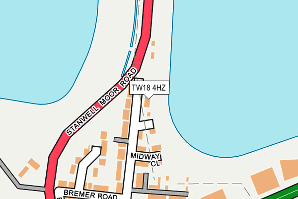 TW18 4HZ map - OS OpenMap – Local (Ordnance Survey)