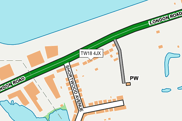TW18 4JX map - OS OpenMap – Local (Ordnance Survey)