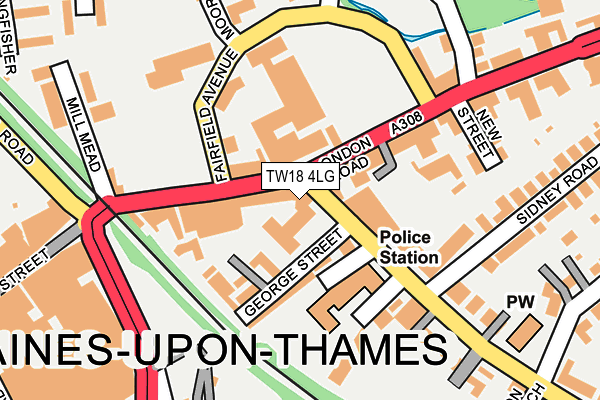 TW18 4LG map - OS OpenMap – Local (Ordnance Survey)