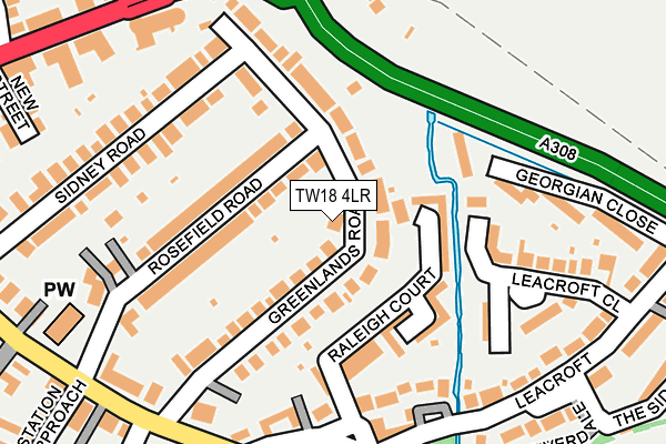 TW18 4LR map - OS OpenMap – Local (Ordnance Survey)