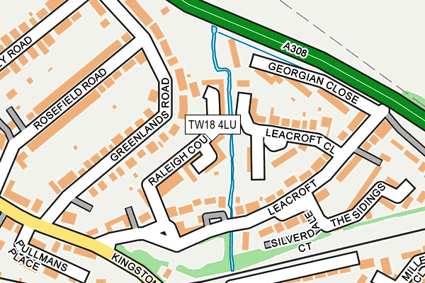 TW18 4LU map - OS OpenMap – Local (Ordnance Survey)
