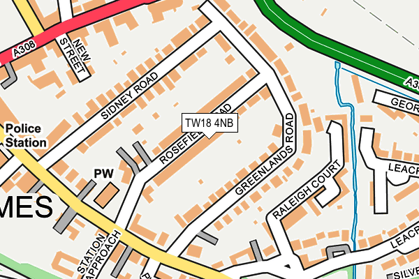 TW18 4NB map - OS OpenMap – Local (Ordnance Survey)