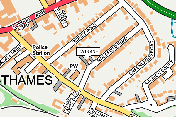 TW18 4NE map - OS OpenMap – Local (Ordnance Survey)