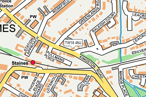 TW18 4NJ map - OS OpenMap – Local (Ordnance Survey)