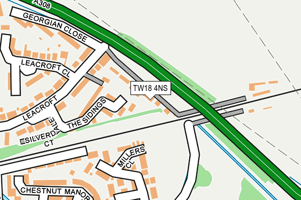 TW18 4NS map - OS OpenMap – Local (Ordnance Survey)