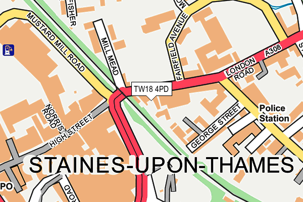 TW18 4PD map - OS OpenMap – Local (Ordnance Survey)