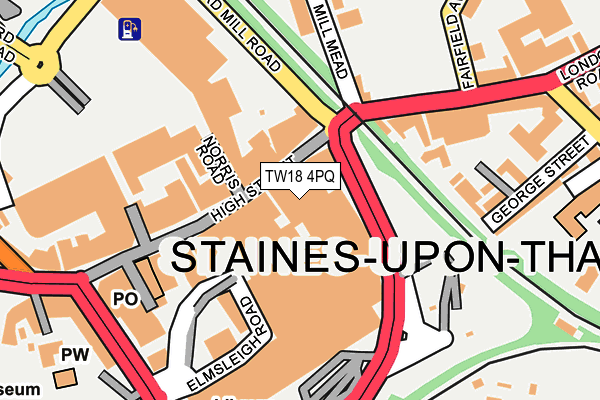 TW18 4PQ map - OS OpenMap – Local (Ordnance Survey)