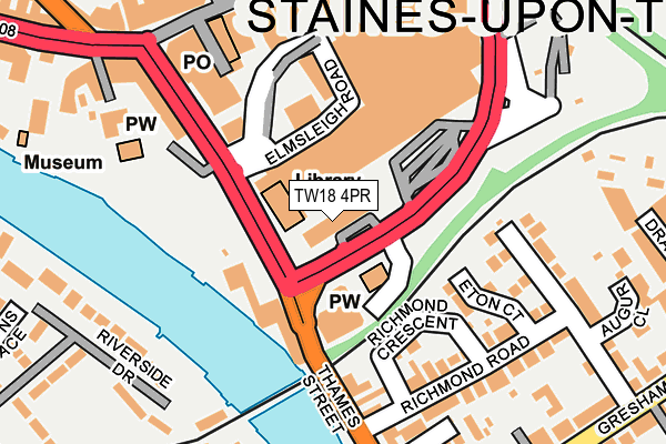 TW18 4PR map - OS OpenMap – Local (Ordnance Survey)