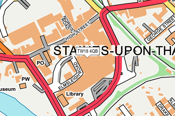TW18 4QB map - OS OpenMap – Local (Ordnance Survey)