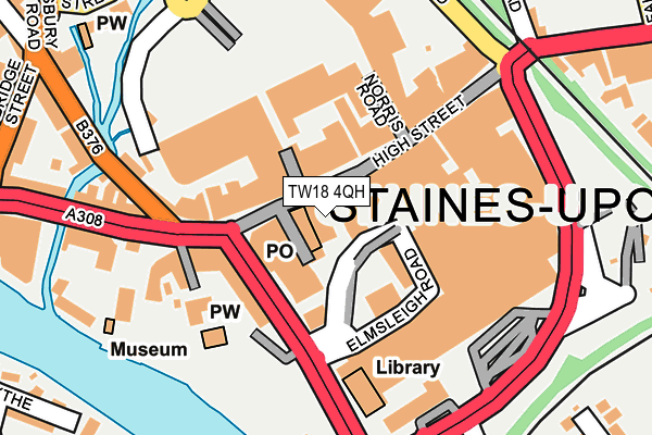 TW18 4QH map - OS OpenMap – Local (Ordnance Survey)