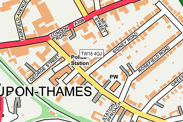 TW18 4QJ map - OS OpenMap – Local (Ordnance Survey)