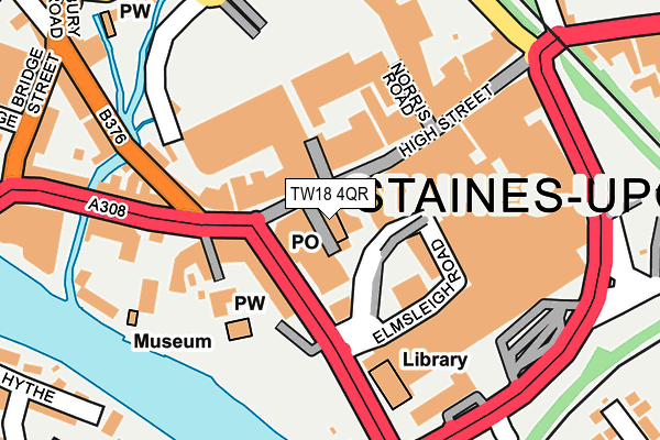 TW18 4QR map - OS OpenMap – Local (Ordnance Survey)