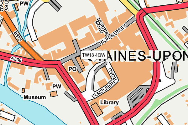 TW18 4QW map - OS OpenMap – Local (Ordnance Survey)
