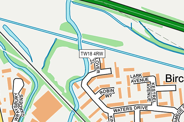 TW18 4RW map - OS OpenMap – Local (Ordnance Survey)