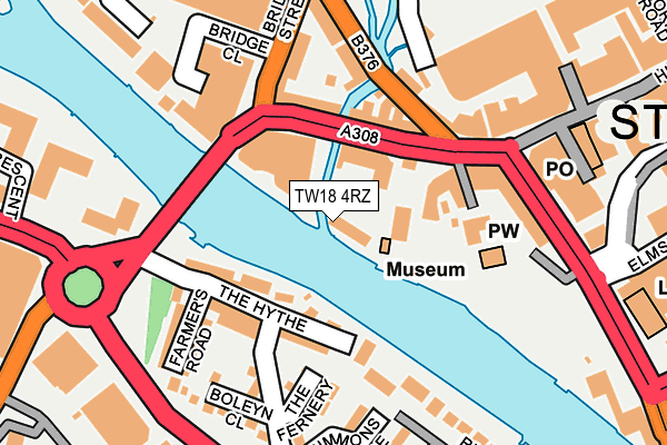 TW18 4RZ map - OS OpenMap – Local (Ordnance Survey)
