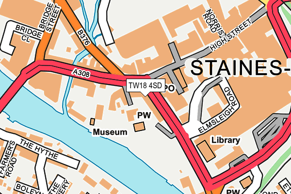 TW18 4SD map - OS OpenMap – Local (Ordnance Survey)