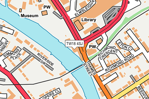 TW18 4SJ map - OS OpenMap – Local (Ordnance Survey)