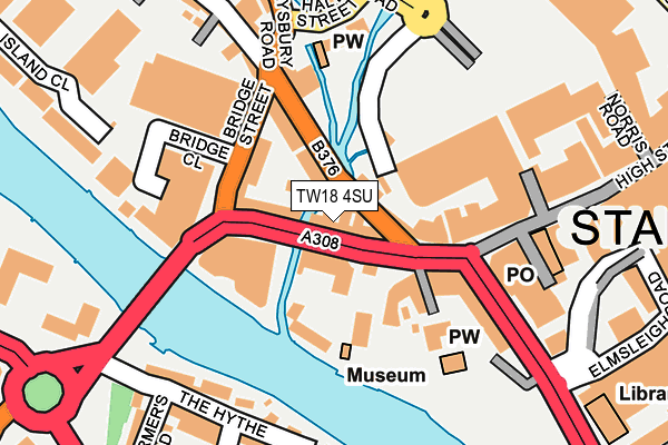 TW18 4SU map - OS OpenMap – Local (Ordnance Survey)