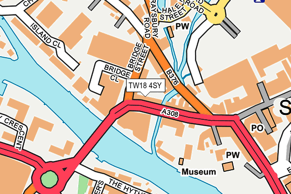 TW18 4SY map - OS OpenMap – Local (Ordnance Survey)