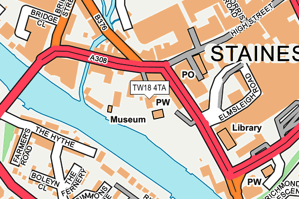 TW18 4TA map - OS OpenMap – Local (Ordnance Survey)