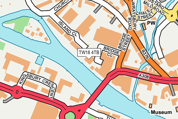 TW18 4TB map - OS OpenMap – Local (Ordnance Survey)
