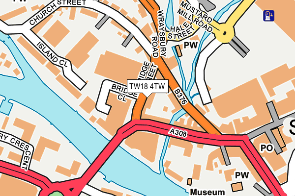 TW18 4TW map - OS OpenMap – Local (Ordnance Survey)