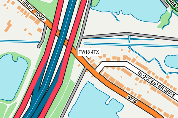 TW18 4TX map - OS OpenMap – Local (Ordnance Survey)