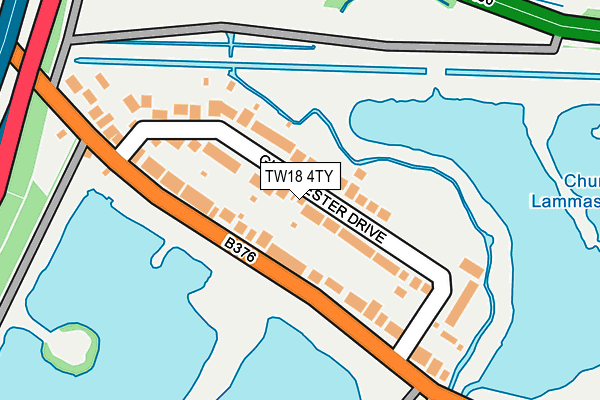 TW18 4TY map - OS OpenMap – Local (Ordnance Survey)