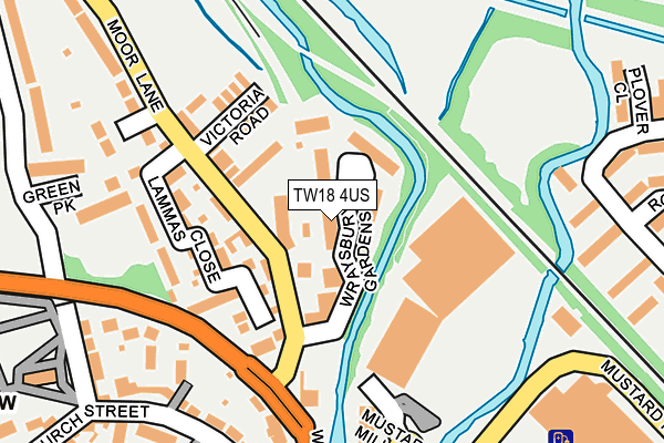 TW18 4US map - OS OpenMap – Local (Ordnance Survey)