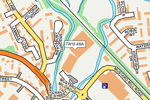 TW18 4WA map - OS OpenMap – Local (Ordnance Survey)