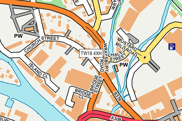 TW18 4XH map - OS OpenMap – Local (Ordnance Survey)
