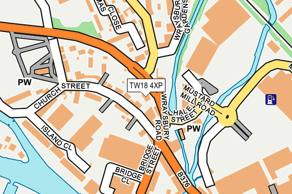 TW18 4XP map - OS OpenMap – Local (Ordnance Survey)