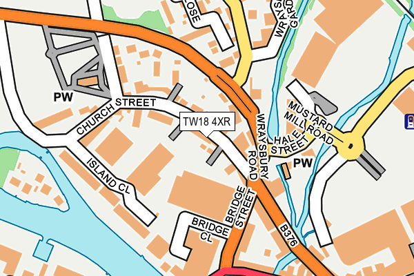 TW18 4XR map - OS OpenMap – Local (Ordnance Survey)