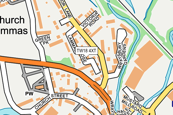 TW18 4XT map - OS OpenMap – Local (Ordnance Survey)