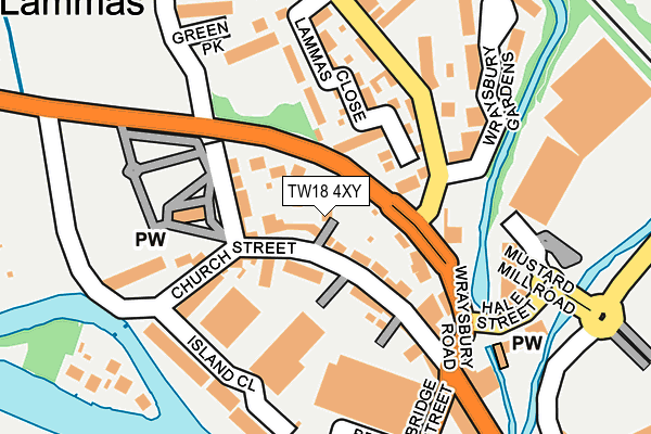TW18 4XY map - OS OpenMap – Local (Ordnance Survey)