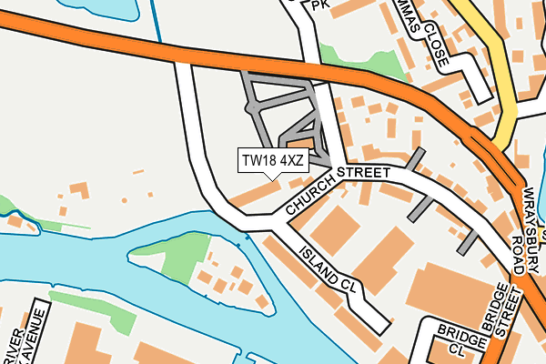 TW18 4XZ map - OS OpenMap – Local (Ordnance Survey)