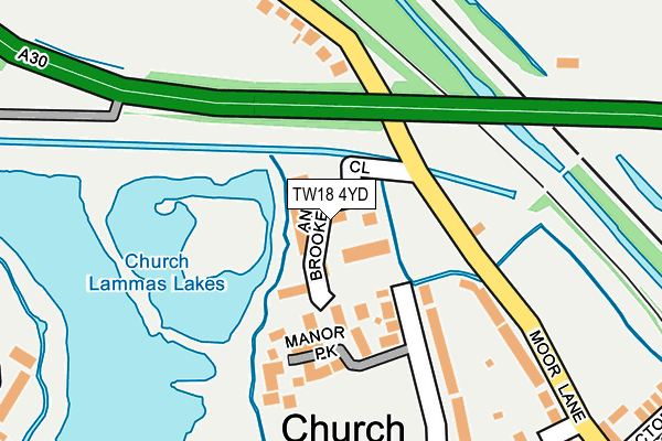 TW18 4YD map - OS OpenMap – Local (Ordnance Survey)