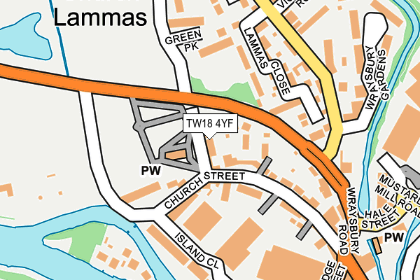 TW18 4YF map - OS OpenMap – Local (Ordnance Survey)