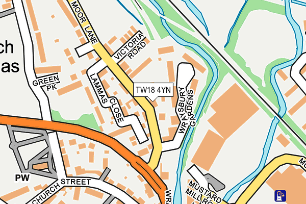 TW18 4YN map - OS OpenMap – Local (Ordnance Survey)