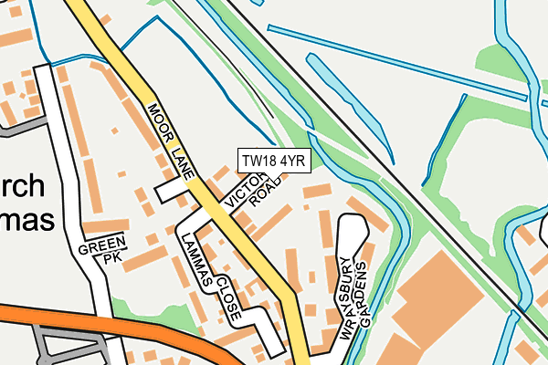 TW18 4YR map - OS OpenMap – Local (Ordnance Survey)